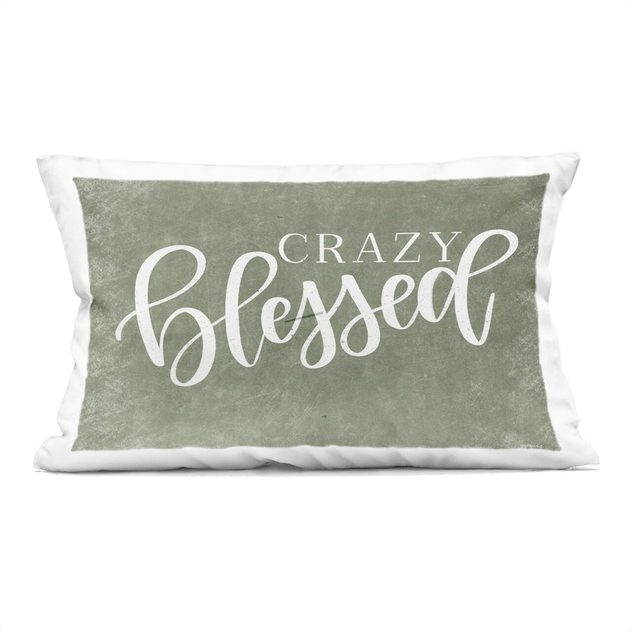 Stupell Industries Crazy Blessed on Green Decorative Printed Pillow design by Imperfect Dust, 14 x 7 x 20